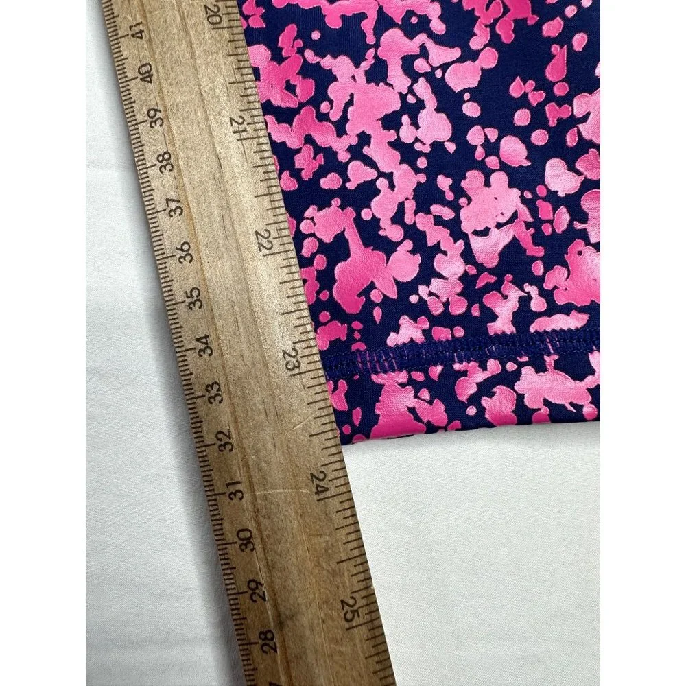 Zyia Active Leggings Navy with Pink Splatter sz 4_8